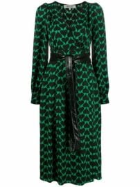 Shop DVF Diane von Furstenberg Heart Trail print mid-length dress with Express Delivery - at Farfetch