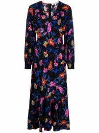 Shop DVF Diane von Furstenberg Luka Charlottenburg-floral midi dress with Express Delivery - at Farfetch