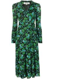 Shop DVF Diane von Furstenberg Phoenix leaf-print wrap dress with Express Delivery - at Farfetch