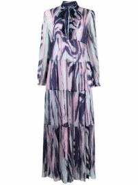 Shop DVF Diane von Furstenberg abstract-pattern long-sleeve dress with Express Delivery - at Farfetch