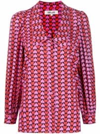 Shop DVF Diane von Furstenberg love heart-print blouse with Express Delivery - at Farfetch