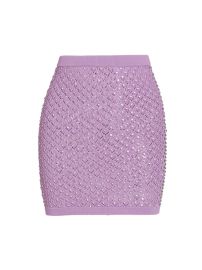 Shop David Koma Crystal Embroidered Knit Miniskirt at Saks Fifth Avenue