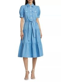 Shop Derek Lam 10 Crosby Buffy Striped Cotton Midi-Dress at Saks Fifth Avenue