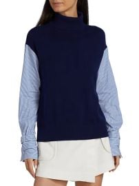 Shop Derek Lam 10 Crosby Corinne Mixed Media Turtleneck Sweater at Saks Fifth Avenue