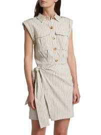 Shop Derek Lam 10 Crosby Giselle Stripe Linen-Blend Wrap Dress at Saks Fifth Avenue