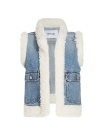 Shop Derek Lam 10 Crosby Jaime Sherpa-Trimmed Denim Vest at Saks Fifth Avenue