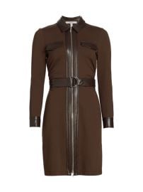 Shop Derek Lam 10 Crosby Jayda Vegan Leather-Trim Shirtdress Saks Fifth Avenue at Saks Fifth Avenue