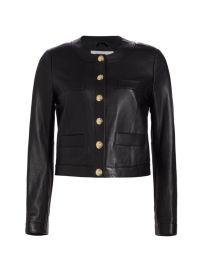 Shop Derek Lam 10 Crosby Penny Leather Collarless Jacket at Saks Fifth Avenue