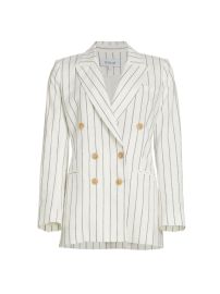 Shop Derek Lam 10 Crosby Walter Stripe Linen Double-Breasted Blazer at Saks Fifth Avenue