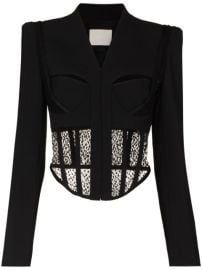 Shop Dion Lee suspended lace wool-blend bustier jacket with Express Delivery - at Farfetch