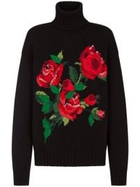 Shop Dolce amp Gabbana 3D rose-intarsia roll-neck jumper with Express Delivery - at Farfetch