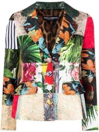 Shop Dolce amp Gabbana Dolce patchwork blazer with Express Delivery - at Farfetch