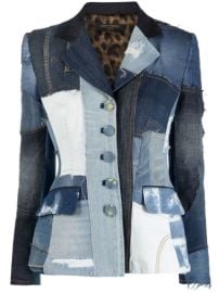 Shop Dolce amp Gabbana Dolce patchwork denim blazer with Express Delivery - at Farfetch