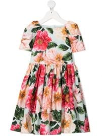 Shop Dolce amp Gabbana Kids floral print pleated dress with Express Delivery - at Farfetch