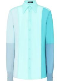 Shop Dolce amp Gabbana colour block long-sleeve shirt with Express Delivery - at Farfetch