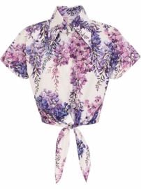 Shop Dolce amp Gabbana floral-print cropped shirt with Express Delivery - at Farfetch