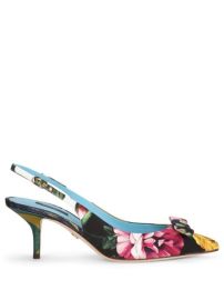 Shop Dolce amp Gabbana floral print slingback pumps with Express Delivery - at Farfetch