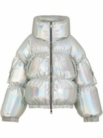 Shop Dolce amp Gabbana holographic-effect padded jacket with Express Delivery - at Farfetch