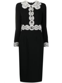 WornOnTV: Fallon’s black dress with white lace trim on Dynasty ...