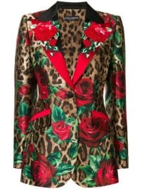 Shop Dolce amp Gabbana leopard print blazer with Express Delivery - at Farfetch