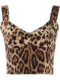 Shop Dolce amp Gabbana leopard print bustier top with Express Delivery - at Farfetch