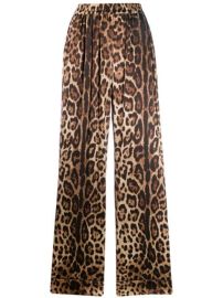 Shop Dolce amp Gabbana leopard-print straight trousers with Express Delivery - at Farfetch