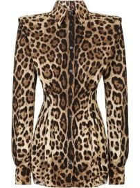 Shop Dolce amp Gabbana leopard-print structured shirt with Express Delivery - at Farfetch