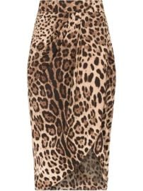 Shop Dolce amp Gabbana leopard-print wrap skirt with Express Delivery - at Farfetch