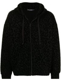 Shop Dolce amp Gabbana leopard-print zip-up hoodie with Express Delivery - at Farfetch