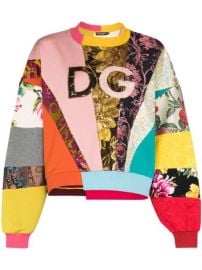 Shop Dolce amp Gabbana logo-embroidered patchwork sweatshirt with Express Delivery - at Farfetch