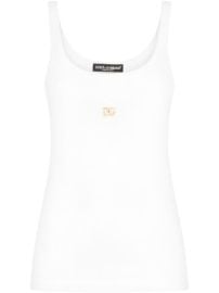 Shop Dolce amp Gabbana logo-plaque tank top with Express Delivery - at Farfetch