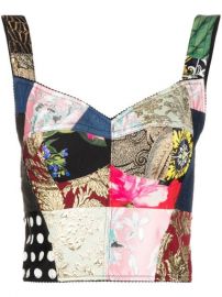 Shop Dolce amp Gabbana patchwork bustier top with Express Delivery - at Farfetch