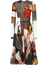 Shop Dolce amp Gabbana patchwork chiffon and georgette dress with Express Delivery - at Farfetch