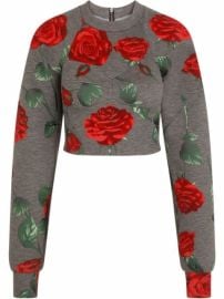 Shop Dolce amp Gabbana rose-print sweatshirt with Express Delivery - at Farfetch