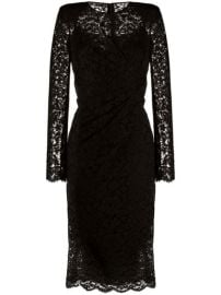 Shop Dolce amp Gabbana ruched lace midi dress with Express Delivery - at Farfetch