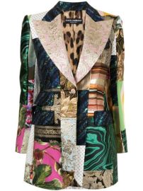 Shop Dolce amp Gabbana single-breasted patchwork blazer with Express Delivery - at Farfetch