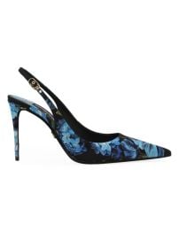 Shop DolceGabbana 90MM Floral Silk-Blend Slingback Pumps at Saks Fifth Avenue