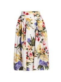 Shop DolceGabbana Floral Cotton Pleated Midi-Skirt at Saks Fifth Avenue