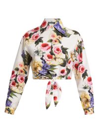 Shop DolceGabbana Floral Tie Crop Shirt Saks Fifth Avenue at Saks Fifth Avenue