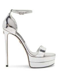 Shop DolceGabbana Metallic Leather Platform Sandals at Saks Fifth Avenue