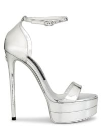 Shop DolceGabbana Metallic Leather Platform Sandals at Saks Fifth Avenue