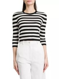 Shop DolceGabbana Stripe Virgin Wool Blouse at Saks Fifth Avenue