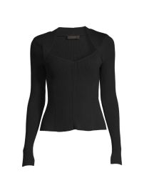 Shop Donna Karan New York Ribbed Sweetheart-Neck Sweater at Saks Fifth Avenue