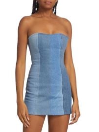 Shop EB Denim Patchwork Denim Minidress at Saks Fifth Avenue