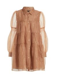 Shop EN SAISON Gingham Organza Tiered Shirtdress at Saks Fifth Avenue