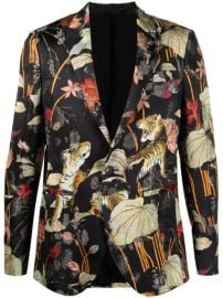 Shop ETRO floral tiger silk blazer with Express Delivery - at Farfetch