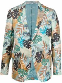 Shop ETRO leaf-print single-breasted blazer with Express Delivery - at Farfetch