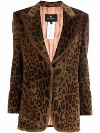 Shop ETRO tailored leopard-print velvet jacket with Express Delivery - at Farfetch