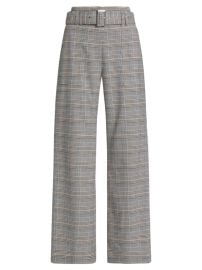 Shop Elie Tahari Angie Belted Plaid Wide-Leg Pants Saks Fifth Avenue at Saks Fifth Avenue