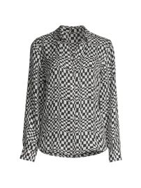 Shop Elie Tahari Contorted Check Silk Blouse at Saks Fifth Avenue